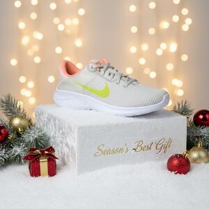 Authentic Women Nike Flex Experience RN 11 White and Lime Yellow Athletic Shoes